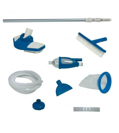 Intex 2100 GPH Above Ground Pool Sand Filter Pump w/ Deluxe Pool Maintenance Kit