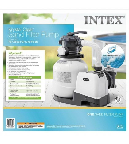Intex Krystal Clear 2100 GPH Above Ground Easy Set Pool Sand Filter Pump 28645EG