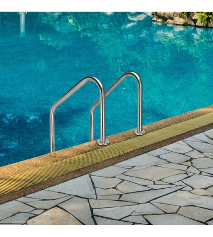 3 pasos Acero inoxidableEn el suelo Nadando Escalera de piscina  swimmers