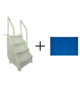 Ocean Blue The Mighty Above Ground Pool Step Ladder Combo w/ Pad - Choose Size