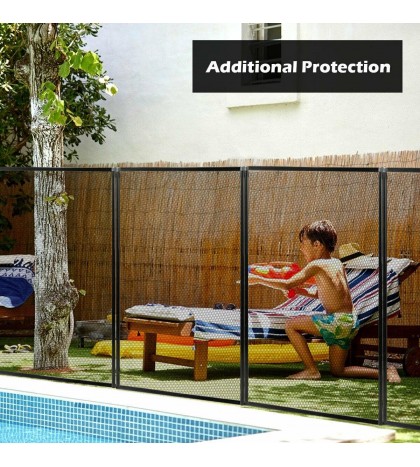 In Ground Swimming Pool Safety Fence Section Prevent Accidental Drowning Black