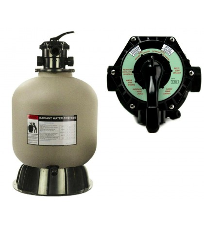 Rx Clear Swimming Pool Above Ground & In-Ground Sand Filter w/ 6-Way Valve