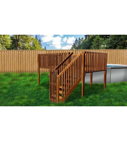 8'x16' DIY Deck, Fence, Ladder & Enclosure Gate Kit, SWIMMING POOL ENTRY SYSTEM