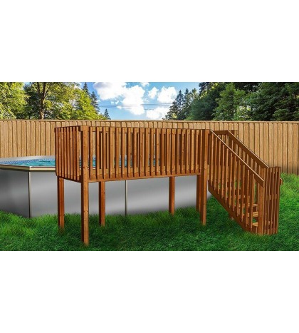 8'x16' DIY Deck, Fence, Ladder & Enclosure Gate Kit, SWIMMING POOL ENTRY SYSTEM