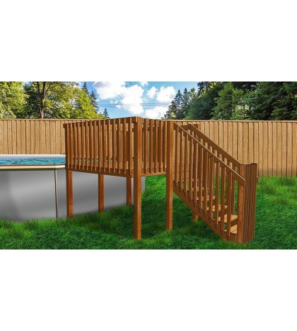 8'x16' DIY Deck, Fence, Ladder & Enclosure Gate Kit, SWIMMING POOL ENTRY SYSTEM