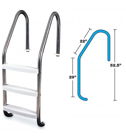 Hydro Tools 87905 3-Step In-Ground Stainless Steel Ladder