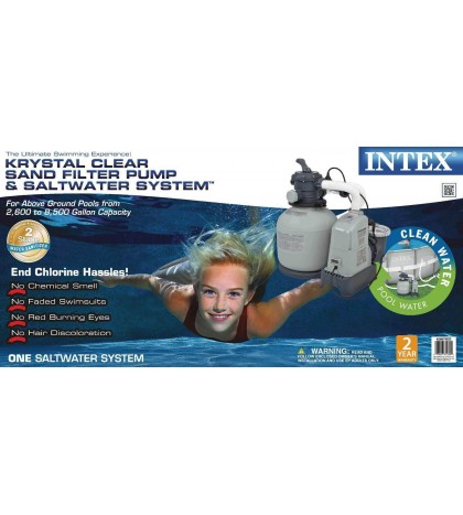 Intex 1600 GPH Saltwater System & Sand Filter Pump | 28675EG