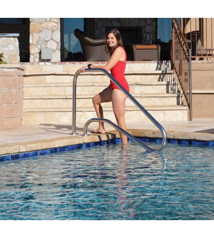 Inter-Fab D5D049 5 Bend Deck Mounted Swimming Pool Stair Rail