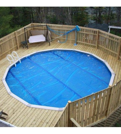 27' Round Blue Above Ground Swimming Pool Solar Cover Blanket 1600 Series