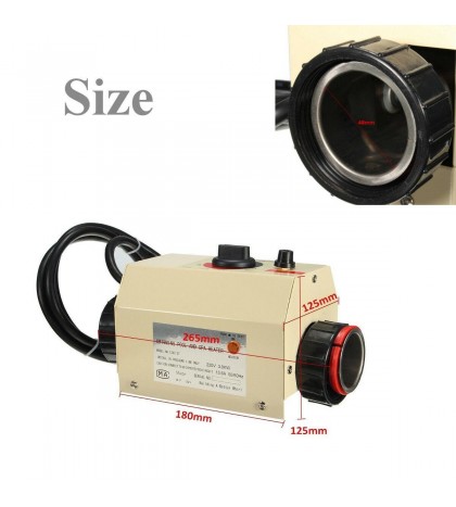 3/5.5/11/15KW 220V Swimming Pool & SPA hot tub electric water heater thermostat