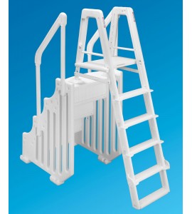 The Ocean Blue Mighty Step and Safety Ladder Set for Above Ground Swimming Pools