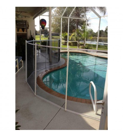 5 Ft. X 10 Ft. White Removable Child Barrier Pool Safety Mesh Fence