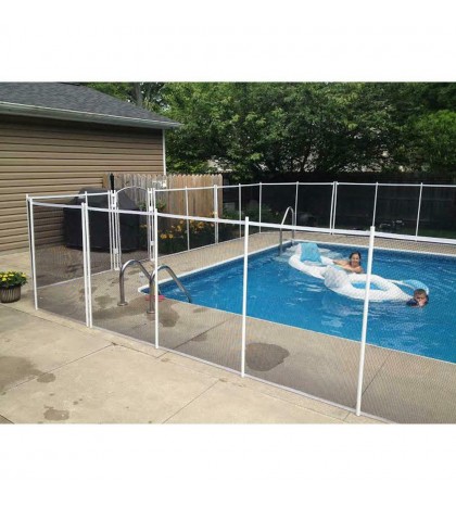 5 Ft. X 10 Ft. White Removable Child Barrier Pool Safety Mesh Fence