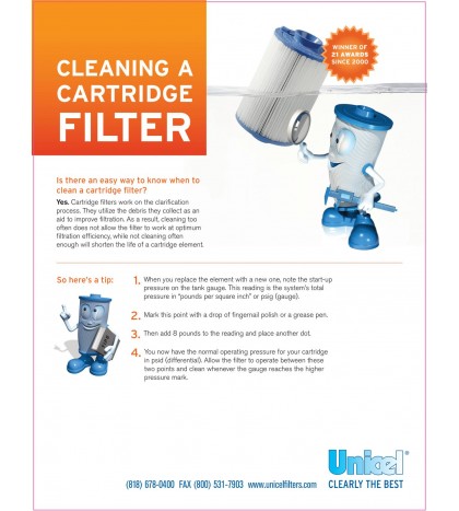 4x Unicel Clean & Clear Plus Replacement Cartridge Filter C7471 PCC105