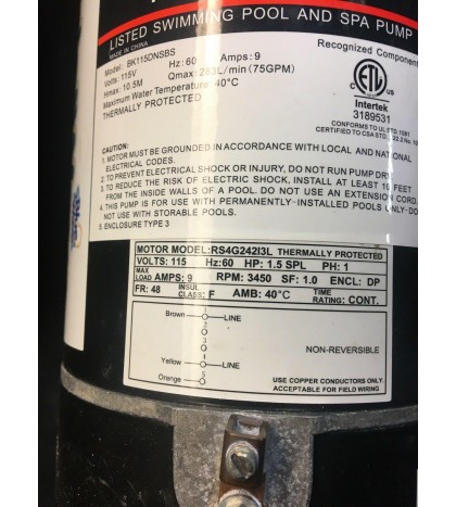 Tidal Wave 1.5 HP Maxi Replacement Pump For Above Ground Pools