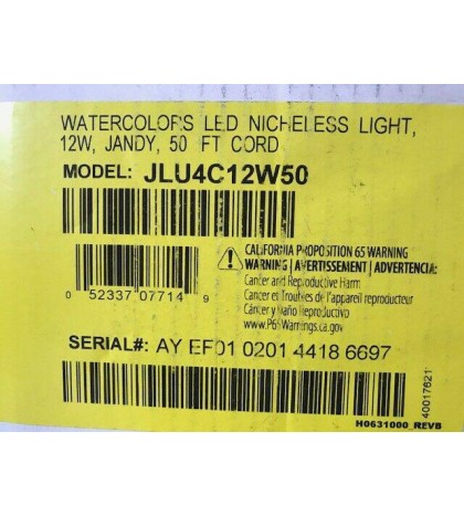 UNUSED JANDY WATERCOLORS LED NICHELESS LIGHT, MODEL JLU12W50