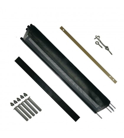 4 Ft. H X 12 Ft. W Pool Fence Diy Section In Black With 5 Poles Featuring A Stee