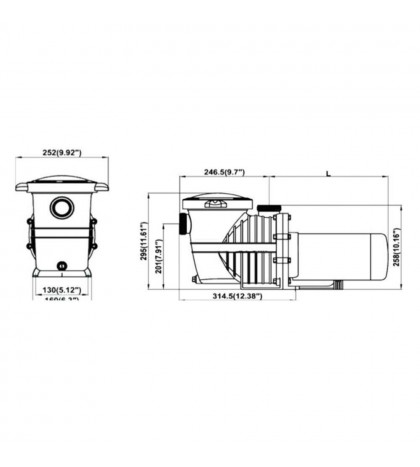 1HP 115V 2-Speed High-Flo INGROUND Swimming POOL PUMP Strainer Energy Saving