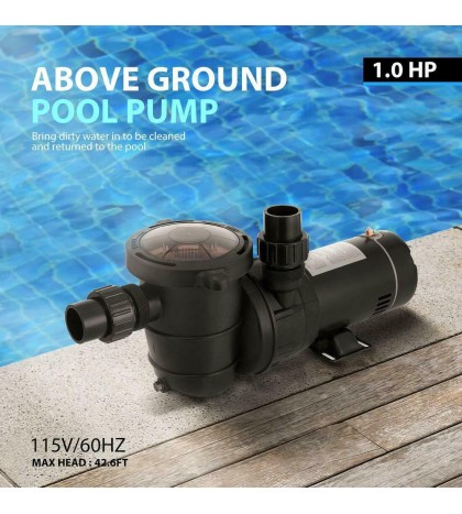 VIVOHOME 1.0 HP-2.0 HP Swimming Pool Water Pump In/Above Ground Motor Strainer
