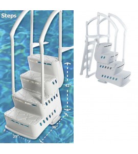 Innovaplas Biltmor Above Ground In-Pool Ladder Step Entry System w/ Deck Mounts Innovaplas Biltmor Above Ground In-Pool Ladder Step Entry System w/ Deck Mounts