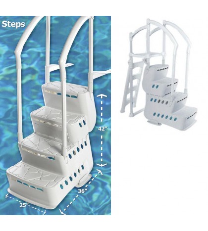 Innovaplas Biltmor Above Ground In-Pool Ladder Step Entry System w/ Deck Mounts