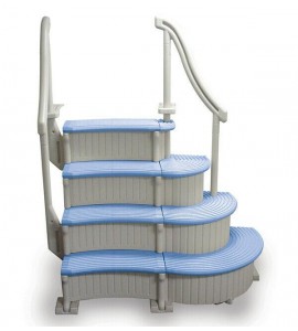 Confer Plastics CCX-AGB Above Ground Swimming Pool Curve Complete Step System - Gray