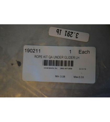 Cover Pools Rope Kit w/ QA Under Glider Body Left Hand LH - Quick Attach - NEW