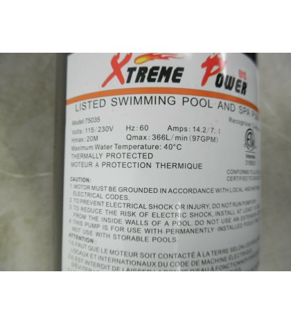 In Ground Swimming Pool Pump HIGH ENERGY SAVING EFFICIENT 2HP Water Strainer