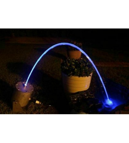 Water Jet Laminar Color LED Light stays inside a stream of water pool pond