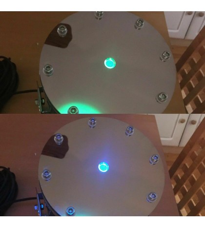 Water Jet Laminar Color LED Light stays inside a stream of water pool pond