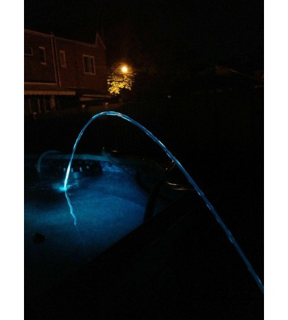Water Jet Laminar Color LED Light stays inside a stream of water pool pond