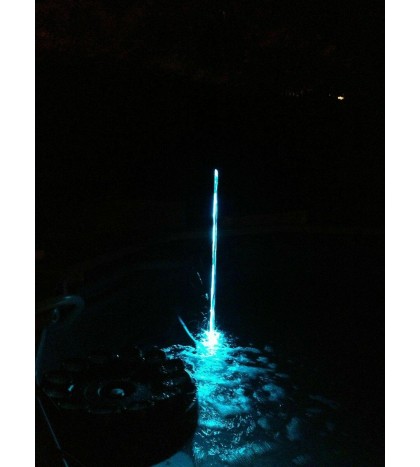 Water Jet Laminar Color LED Light stays inside a stream of water pool pond
