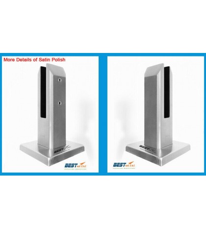 6X Satin Polish Duplex 2205 Stainless Steel Square Glass Pool Fencing Spigot