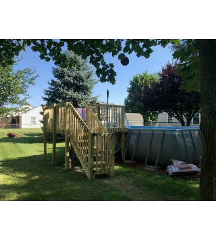 4'x16' DIY Deck, Fence, Ladder & Enclosure Gate Kit, SWIMMING POOL ENTRY SYSTEM