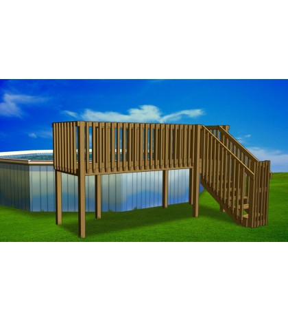 4'x16' DIY Deck, Fence, Ladder & Enclosure Gate Kit, SWIMMING POOL ENTRY SYSTEM