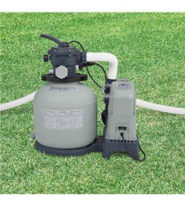 Intex 28675EG 1500 GPH Saltwater System with Sand Filter Pump for Swimming Pool