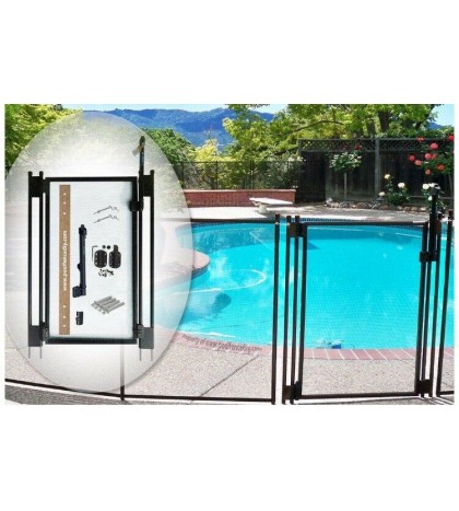 Brand New Pool Fence DIY by Life Saver Self-Closing Gate Kit, Black 5 Foot Gate