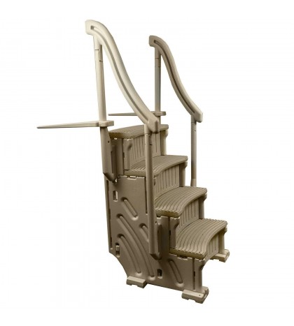 Confer CCX-AG 4 Step Above Ground Swimming Pool Ladder Stair Entry System, Beige