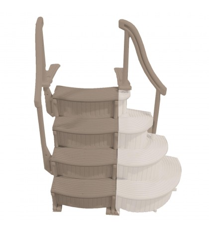 Confer CCX-AG 4 Step Above Ground Swimming Pool Ladder Stair Entry System, Beige