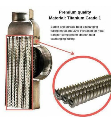 Titanium Shell & Tube Heat Exchanger for Salt Water Swimming Pool, SPA, Seawater