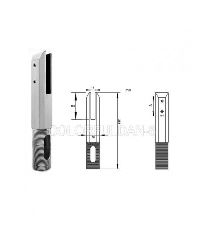 4PCS Duplex 2205 Square Core Drill Glass Bracket for Pool Fence Balustrade Clamp