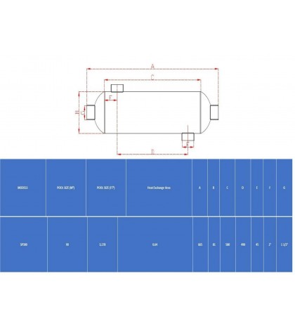 300,000 BTU Stainless Steel Tube and Shell Heat Exchanger for Pools/Spas os