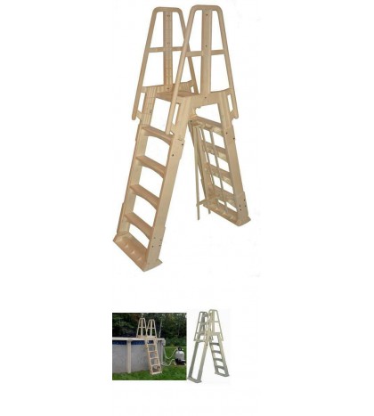 Vinyl Works Ne120T Premium Frame Above Ground Pool Ladder, Taupe