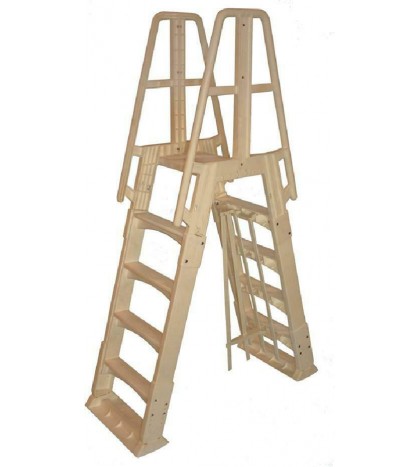 Vinyl Works Ne120T Premium Frame Above Ground Pool Ladder, Taupe
