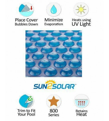 Sun2Solar 20-Foot-by-40-Foot Rectangle Solar Cover - Blue