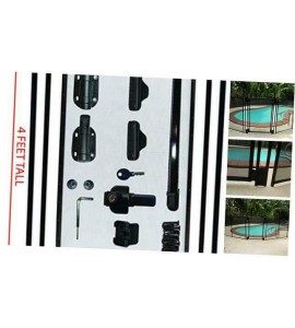 Pool Fence DIY by Life Saver Self-Closing Gate Kit, Black Black Gate
