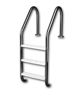 Inter-Fab 3-step Economy Ladder with White High Impact Plastic Tread Inter L3E
