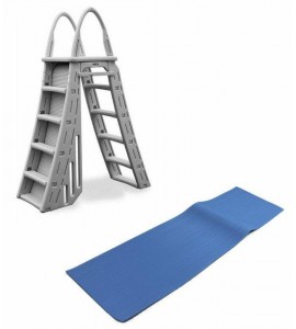 Confer Plastics 720087951 Above Ground Swimming Pool Ladder with Mat