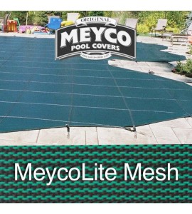 Meyco 14 x 28 Rectangle MeycoLite Mesh Green Safety Pool Cover