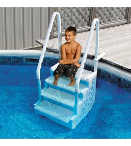 Simple Step 32.5-in Step for Above Ground Pools White